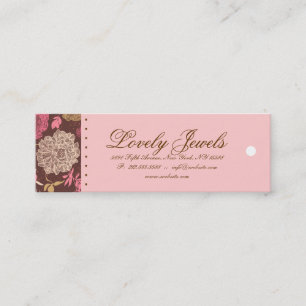 Carte De Visite Mini Crème florale vintage de brun de rose de vêtemen