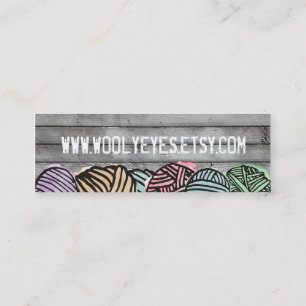 Carte De Visite Mini Crochet de tricot de fil d'aquarelle de