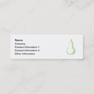 Carte De Visite Mini Croquis de poire. Illustration au trait en vert