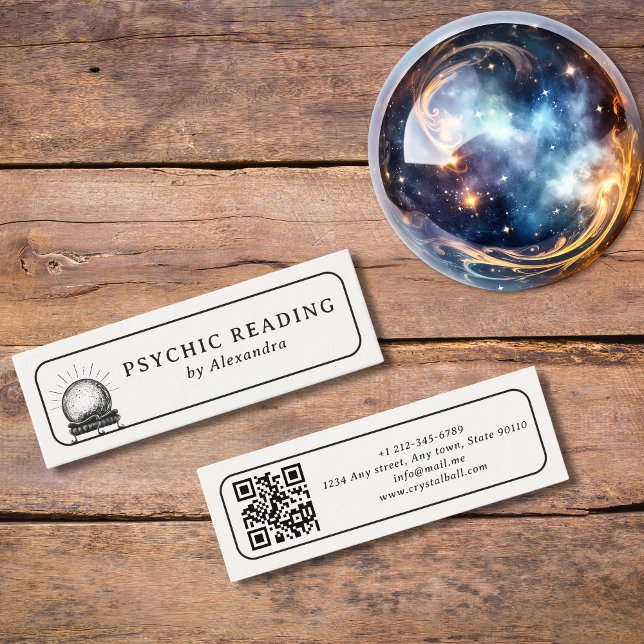 Carte De Visite Mini Crystal Ball Esoteric Psychic Moyen code QR (Créateur téléchargé)
