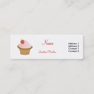 Carte De Visite Mini Cupcake aux fraises chocolatées