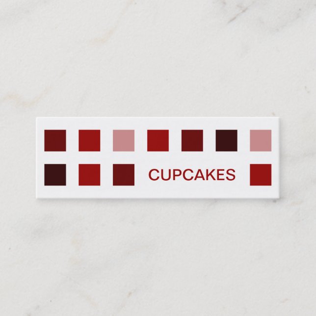 Carte De Visite Mini CUPCAKES (carrés modernes) (Devant)