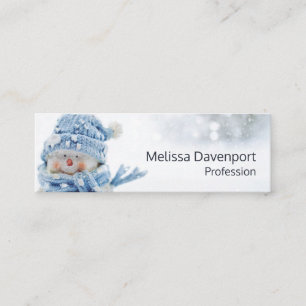 Carte De Visite Mini Cute Snowman au photographe de Christmas