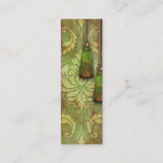 Carte De Visite Mini Damassé de diamant, MAROC en rouge et Chartreuse (Devant)