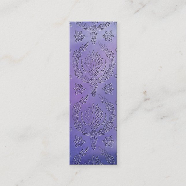 Carte De Visite Mini Damassé de marguerite, DE RELIEF (Devant)