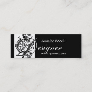 Carte De Visite Mini Damassé élégante de monogramme de Formigable