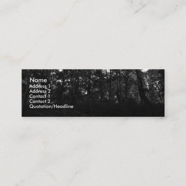 Carte De Visite Mini Dans les Sombres Bois (Devant)