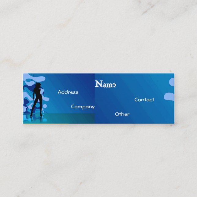 Carte De Visite Mini Danseur dans le pourpre bleu (Devant)