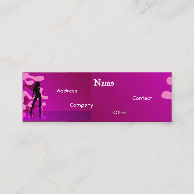 Carte De Visite Mini Danseur dans le rose pourpre (Devant)
