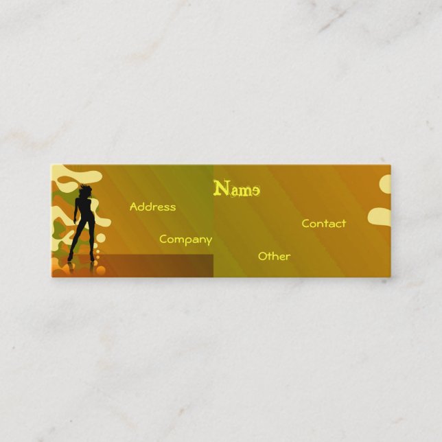 Carte De Visite Mini Danseur En Or Rétro (Devant)