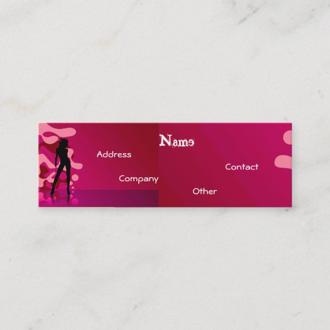 Carte De Visite Mini Danseur En Rose (Devant)