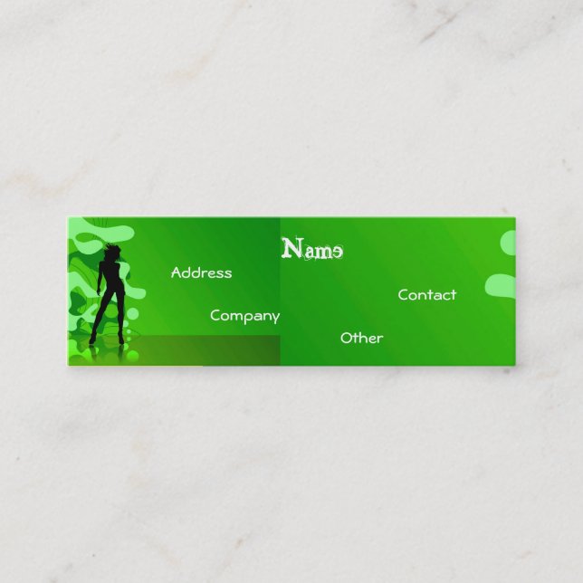 Carte De Visite Mini Danseur En Vert (Devant)