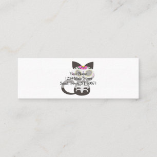 Carte De Visite Mini Day of the dead cat - choose background color