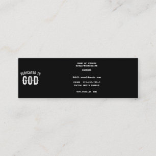 CARTE DE VISITE MINI DÉDIÉ À DIEU TEXTE BLANC PERSONNALISABLE