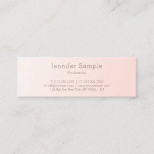 Carte De Visite Mini Design élégant rose clair moderne Design simple te