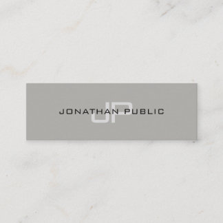 Carte De Visite Mini Design élégant tendance Monogramme minimaliste Pla