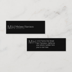 Carte De Visite Mini design & moderne professionnel noir