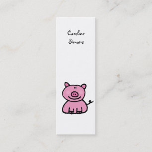 Carte De Visite Mini Dessin animé de cochon rose mignon