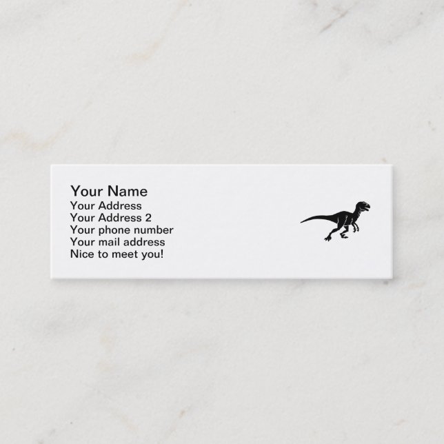 Carte De Visite Mini Dinosaure de Deinonychus (Devant)