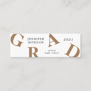 Carte De Visite Mini diplôme lettres en gras couleurs de l'école Nom Ca