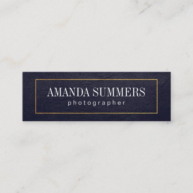 Carte De Visite Mini Distère Bordure bleue or (Devant)