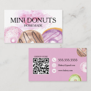 Carte De Visite Mini Donuts Boulangerie Traités Rose