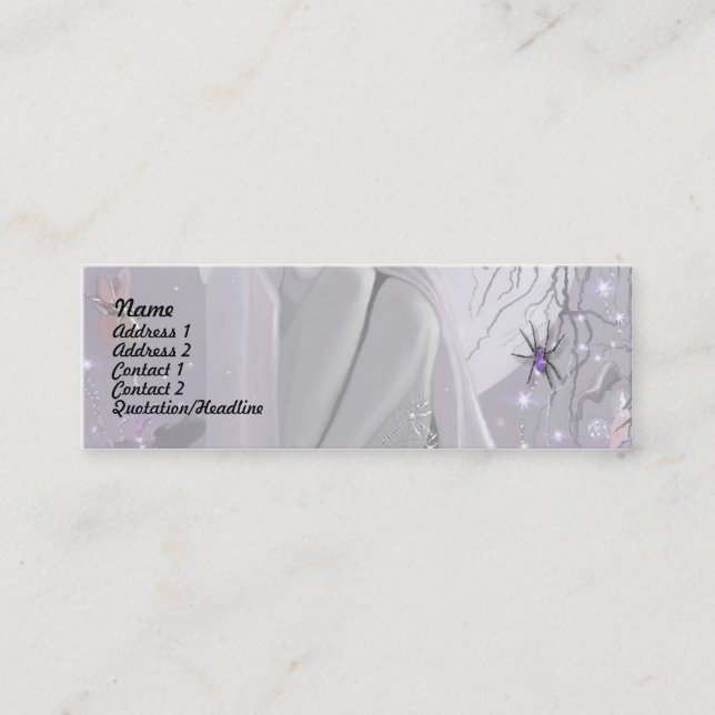 Carte De Visite Mini Dormir et araignée au clair de lune ! (Devant)