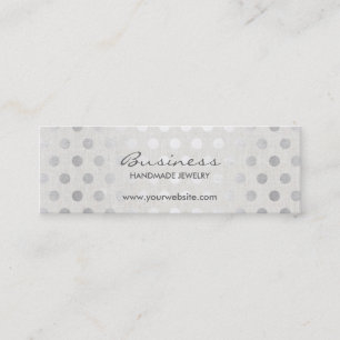 Carte De Visite Mini Dots d'argent moderne bijoux à la main de lin clas