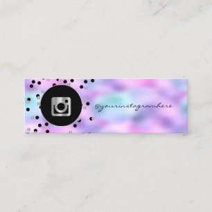 Carte De Visite Mini Dots modernes, Holographique iridescen Instagram S