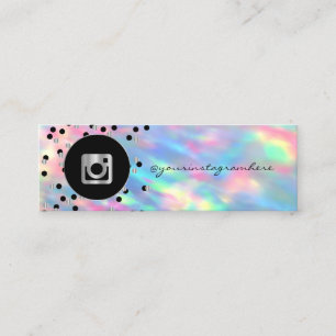 Carte De Visite Mini Dots modernes, OpaI Holographique Instagram