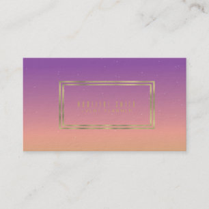 Carte De Visite Mini-double bordure or Gradient pourpre