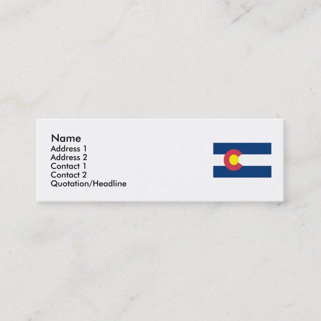 Carte De Visite Mini Drapeau d'état du Colorado (Devant)