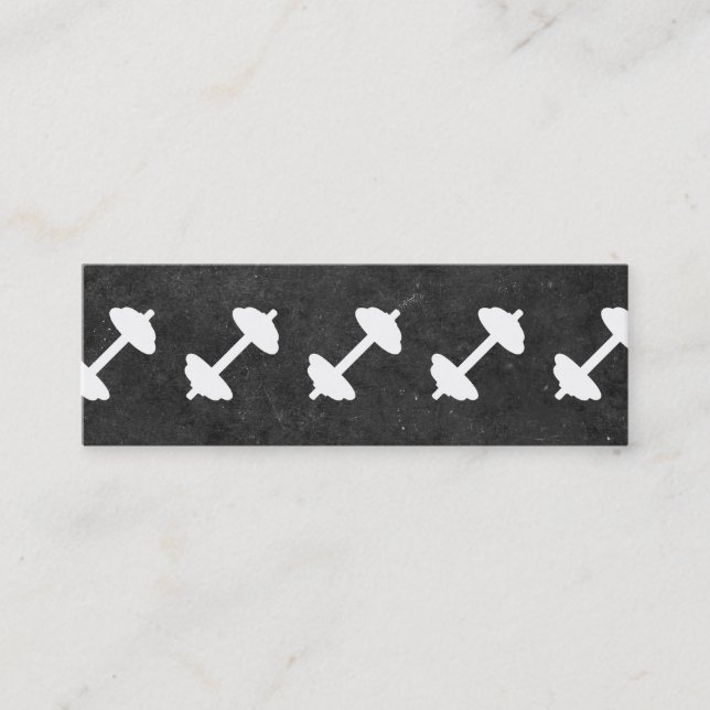 Carte De Visite Mini Dumbbell | Formateur personnel (ardoise) (Devant)