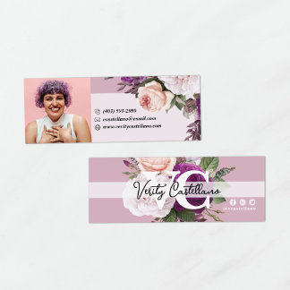 Carte De Visite Mini Dusty Mauve Vintages Roses Floral Photo personnell