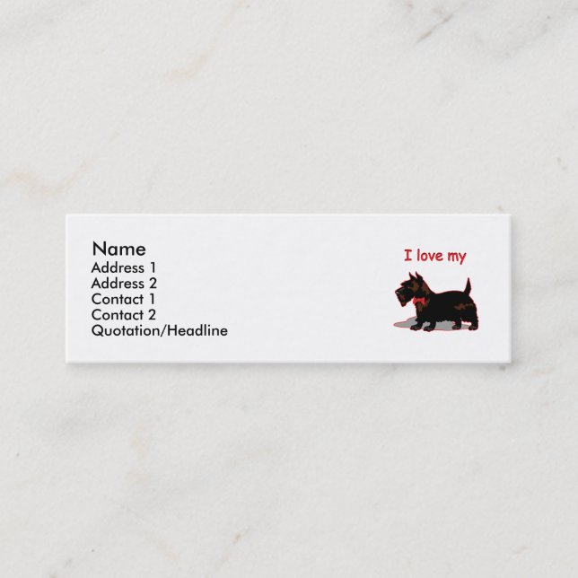 Carte De Visite Mini Écossais Terrier (Devant)
