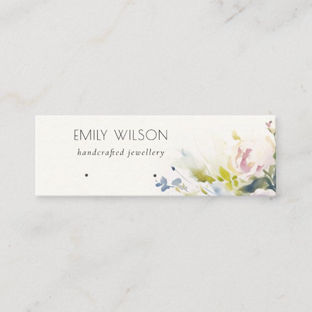 Carte De Visite Mini Écran à boucles d'oreille florale Rose (Devant)