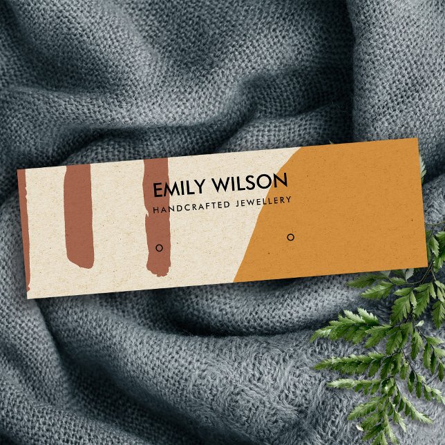 CARTE DE VISITE MINI ÉCRAN ABSTRAIT MODERNE TERRACOTTA RED ART STUD (Créateur téléchargé)