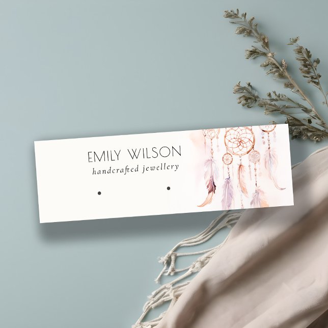 Carte De Visite Mini Écran Chic Boho Dreamcatcher Aquarelle (Créateur téléchargé)