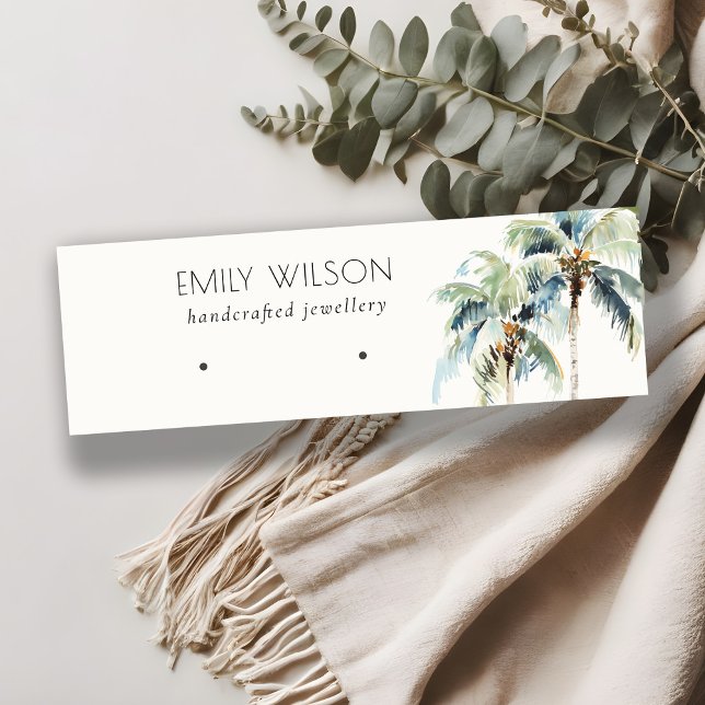 Carte De Visite Mini Écran Chic Tropical Coastal Palm Tree (Créateur téléchargé)