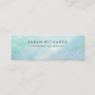 Carte De Visite Mini Ecran d'oreille Aqua Blue Mother of Pearl Shell
