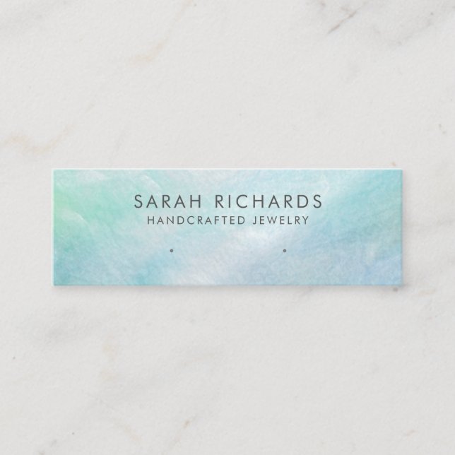 Carte De Visite Mini Ecran d'oreille Aqua Blue Mother of Pearl Shell (Devant)