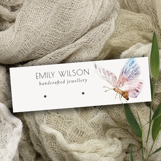 Carte De Visite Mini Écran d'oreille aux papillons Aqua Blush Dreamy (Créateur téléchargé)