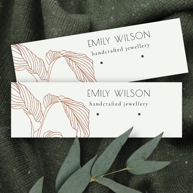 Carte De Visite Mini Écran d'oreille en feuille de palme en terre cuite (Créateur téléchargé)