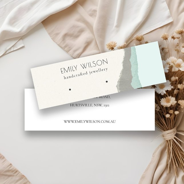 Carte De Visite Mini Écran d'oreille Pastel Aqua Kraft (Créateur téléchargé)