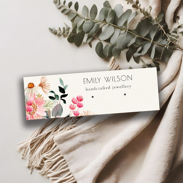 Carte De Visite Mini Écran d'oreille Pastel Blush Rose Floral Bunch (Créateur téléchargé)