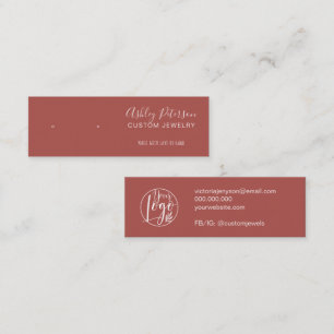 Carte De Visite Mini Écran minimaliste de bijoux en teracotta