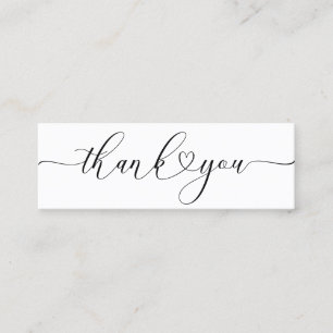 Carte De Visite Mini écriture de coeur merci insérer