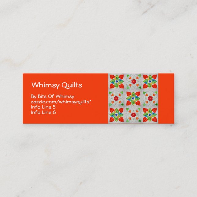 Carte De Visite Mini Édredon de coeur de neuf corrections (Devant)