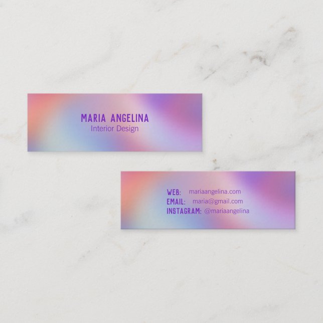 Carte De Visite Mini Effet Tie-Dye Aquarelle Floue Abstraite Chic Simpl (Devant / Derrière)