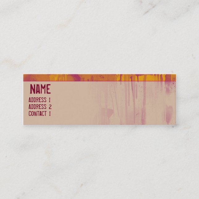 CARTE DE VISITE MINI ÉGOUTTEMENT 2 DE GRAFFITI (Devant)